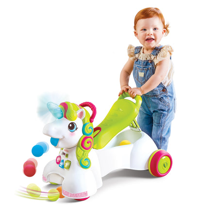 Infantino- Infantino-3-In-1 Sit, Walk & Ride Unicorn-Multicolor