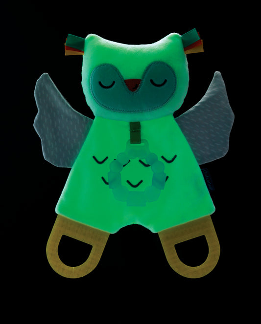 Infantino- Glow-In-The-Dark Cuddle & Teether Owl-Multicolor