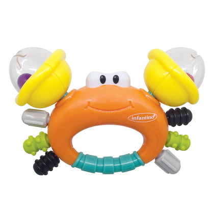 Infantino- Sand Crab Rattle & Teether-Multicolor