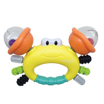 Infantino- Sand Crab Rattle & Teether-Multicolor