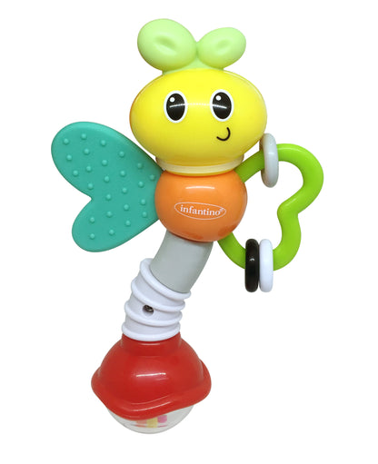 Infantino- Rattle & Teether Love Bug-Multicolor