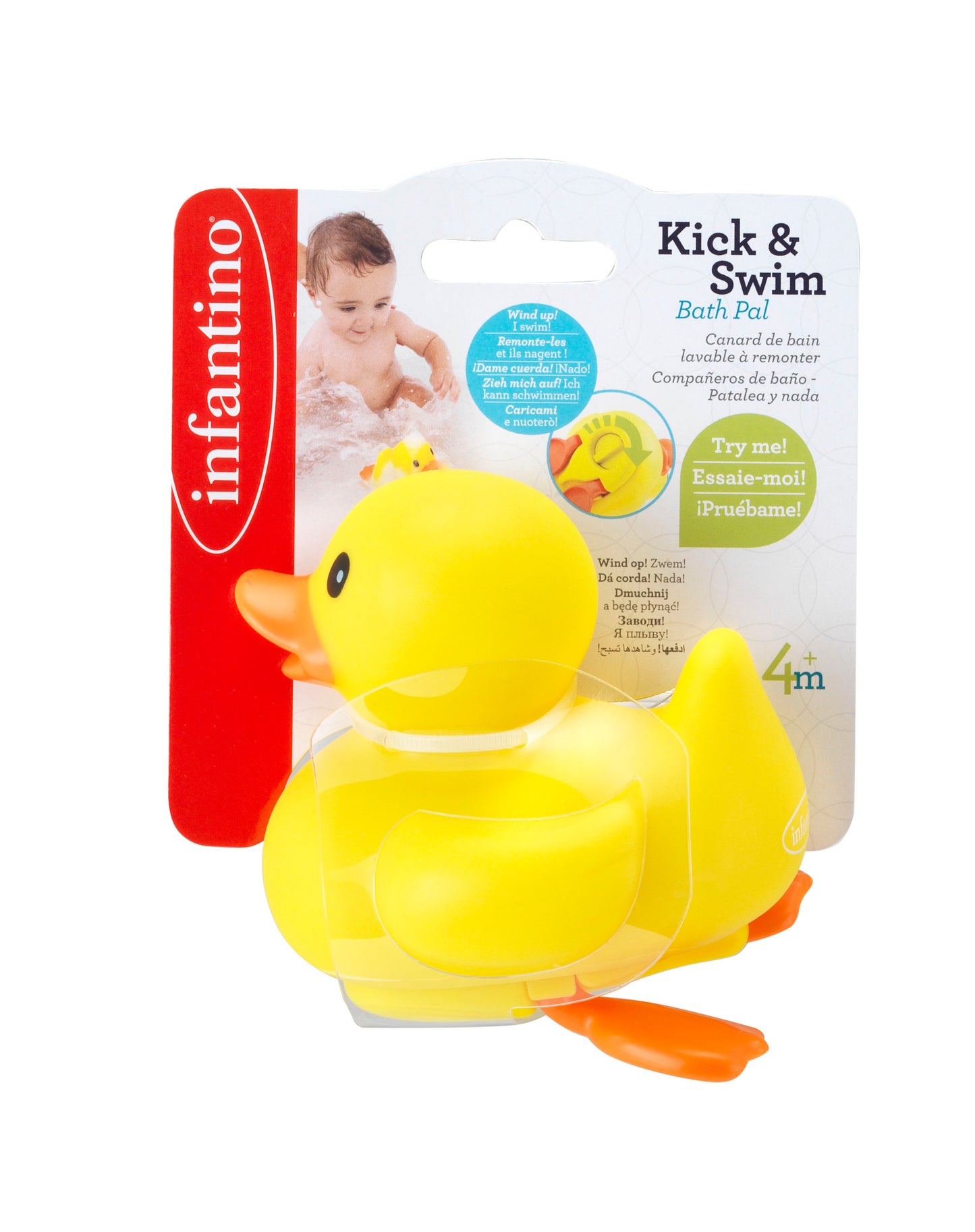 Infantino- Kick & Swim Bath Pals - Duck-Multicolor