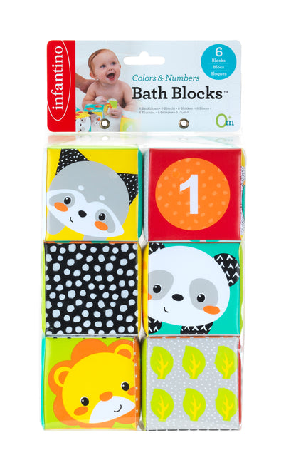 Infantino- Colors & Numbers Bath Blocks-Multicolor