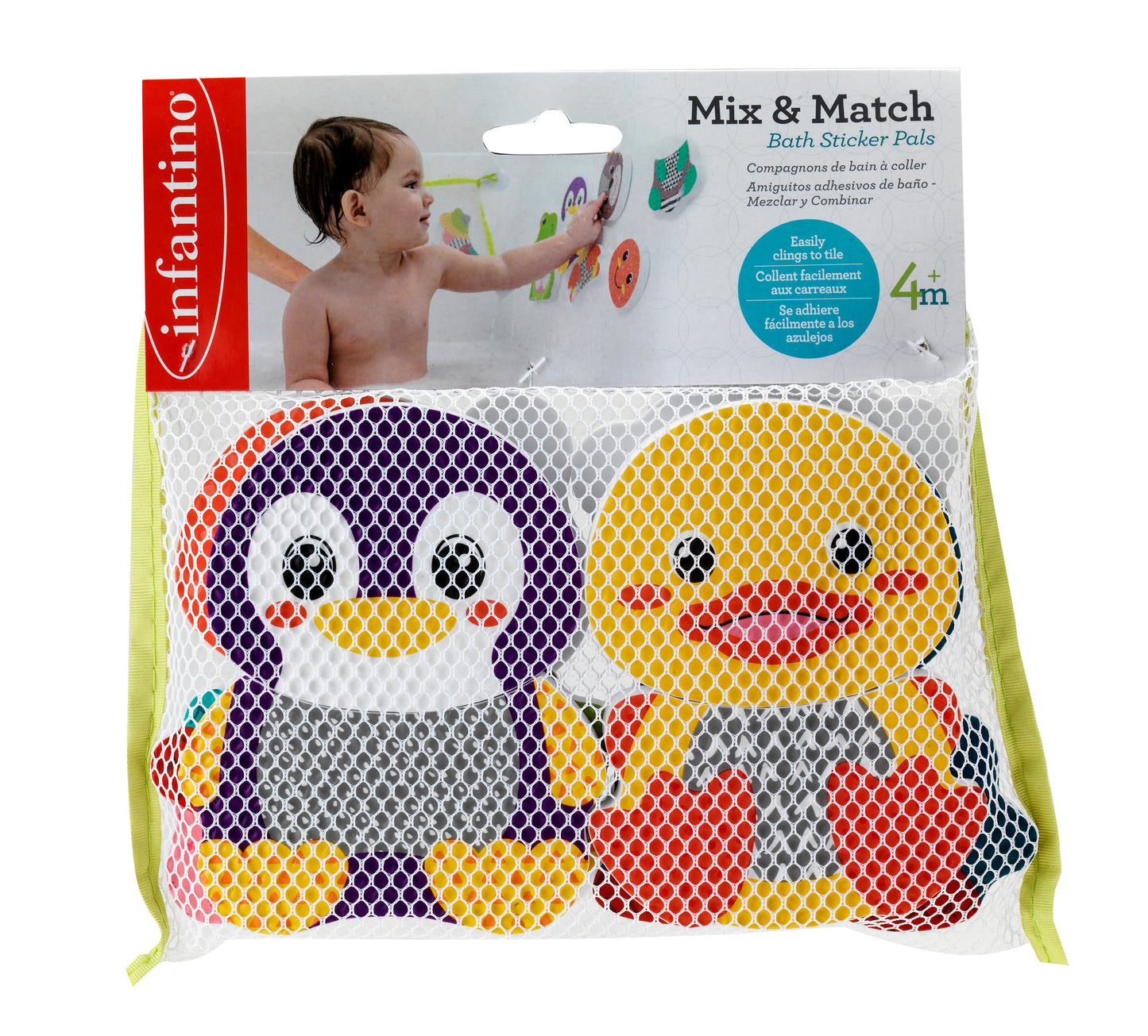 Infantino- Mix & Match Bath Sticker Pals-Multicolor