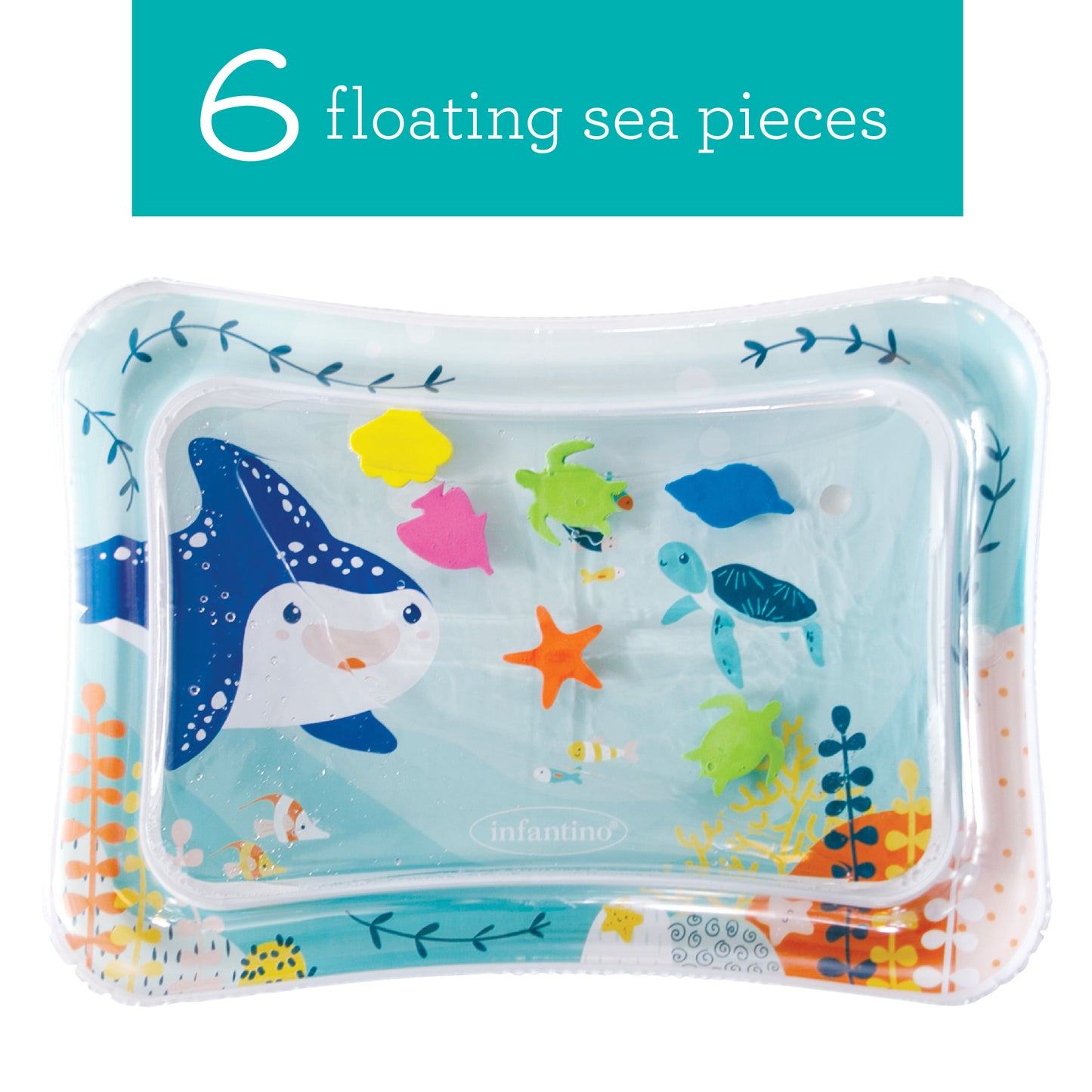 Infantino- Jumbo Pat & Play Water Mat, Ocean-Multi Color