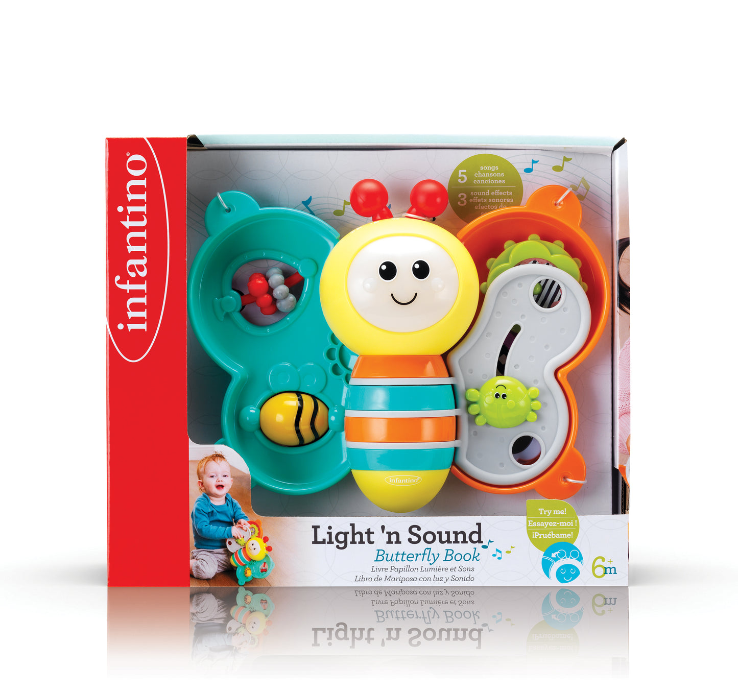 Infantino- Light'N Sound Butterfly Book-Multicolor