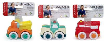 Infantino- Grip & Roll Soft Wheels (Header With Elastic Band)-Multicolor