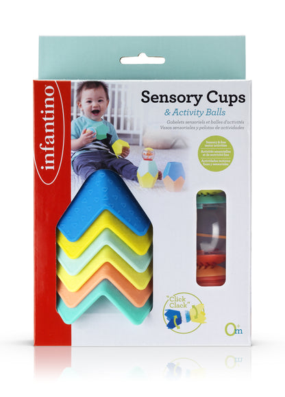 Infantino- Sensory Stacking Cups & Activity Ball Set-Multicolor