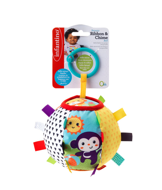 Infantino- Sensory Ribbon & Chime Ball-Multicolor