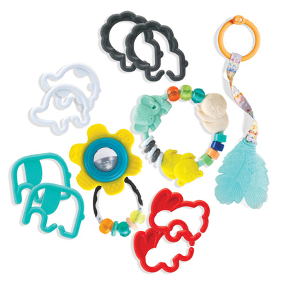 Infantino- Teether & Rattles Baby Gift Set-Multicolor