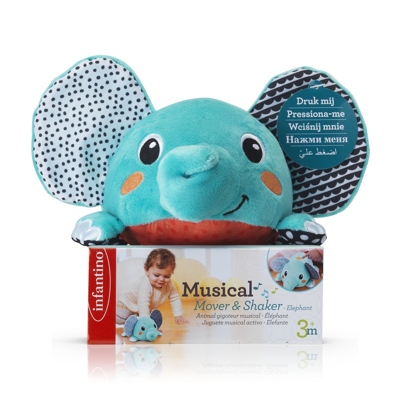 Infantino- Musical Mover & Shaker - Elephant -Multicolor