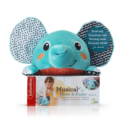 Infantino- Musical Mover & Shaker - Elephant -Multicolor