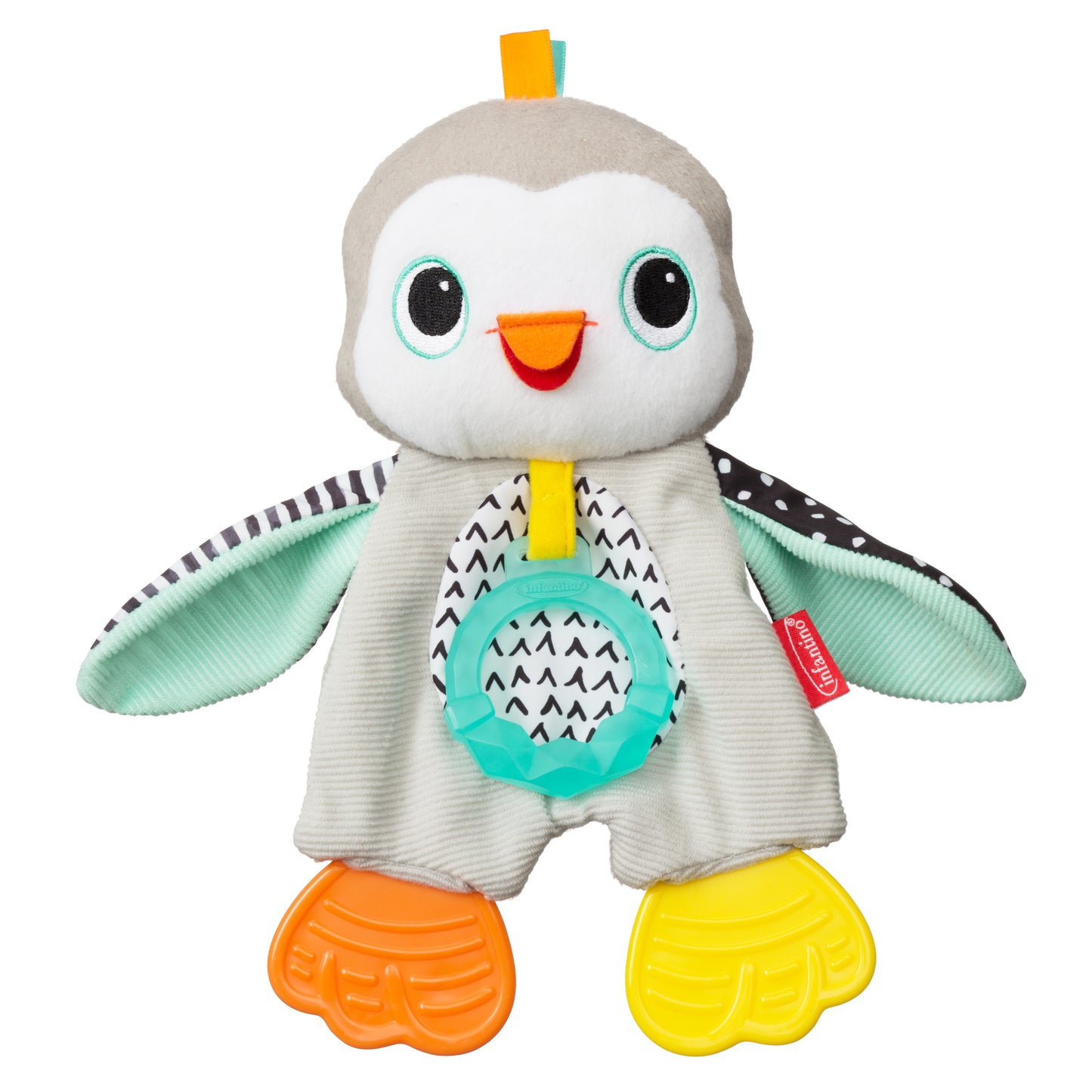 Infantino- Cuddly Teether - Penguin-Multicolor