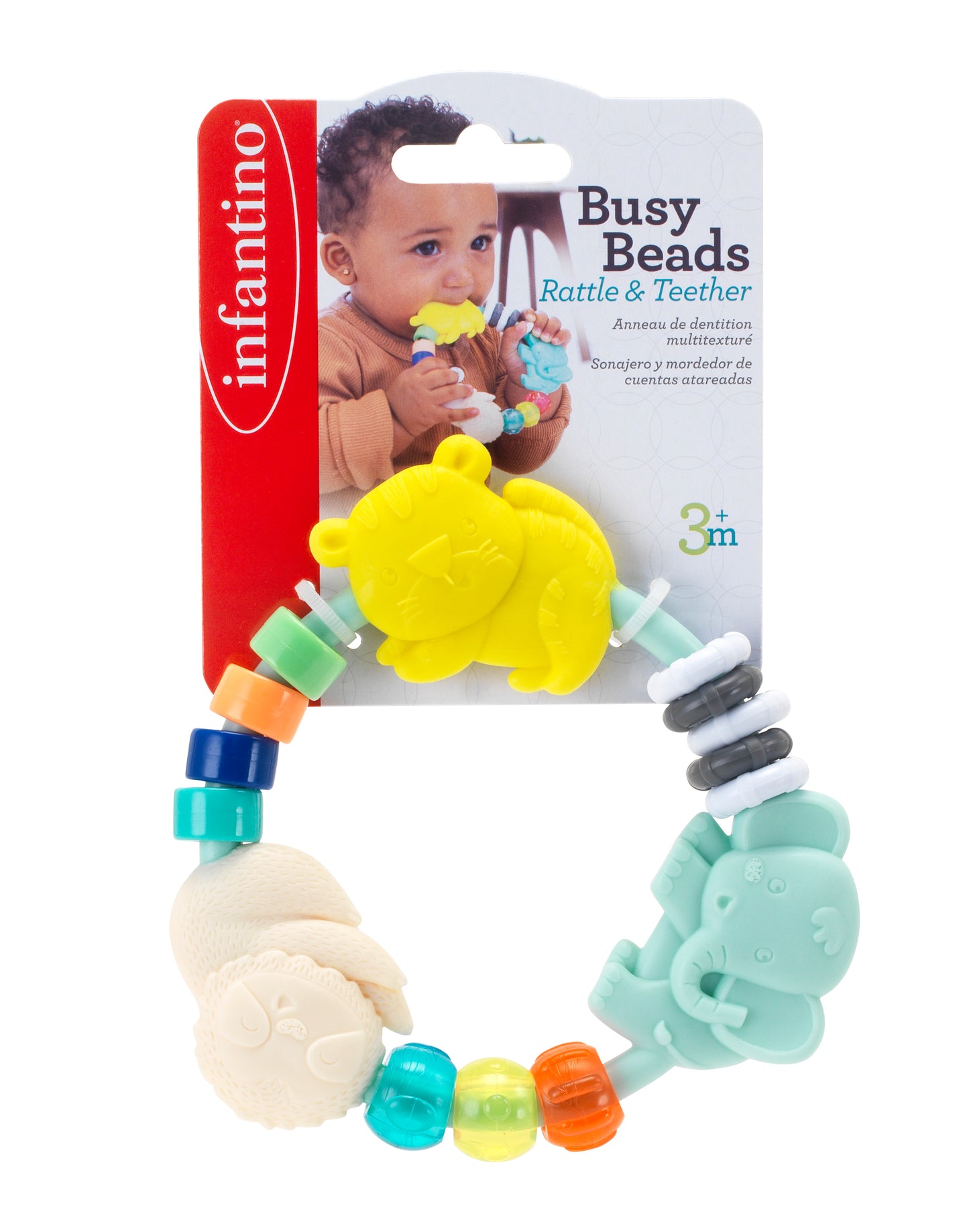 Infantino- Busy Beads Rattle & Teether-Multicolor