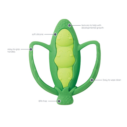 Infantino- Lil Nibbles Textured Silicone Teether -Green