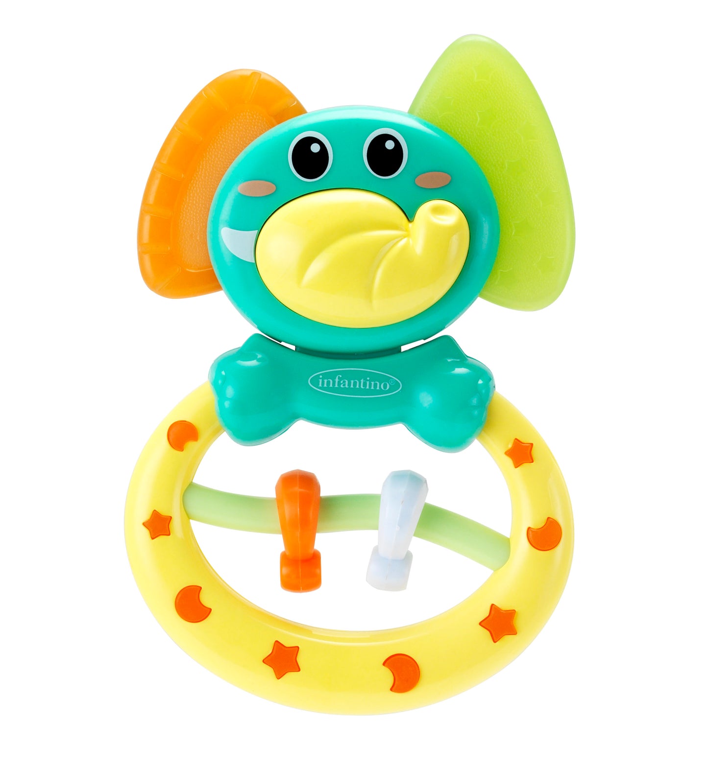 Infantino- Rattle & Teether Elephant-Multicolor