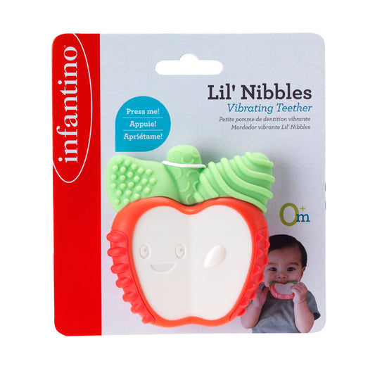 Infantino- Lil' Nibbles Vibrating Teether- Apple-Red