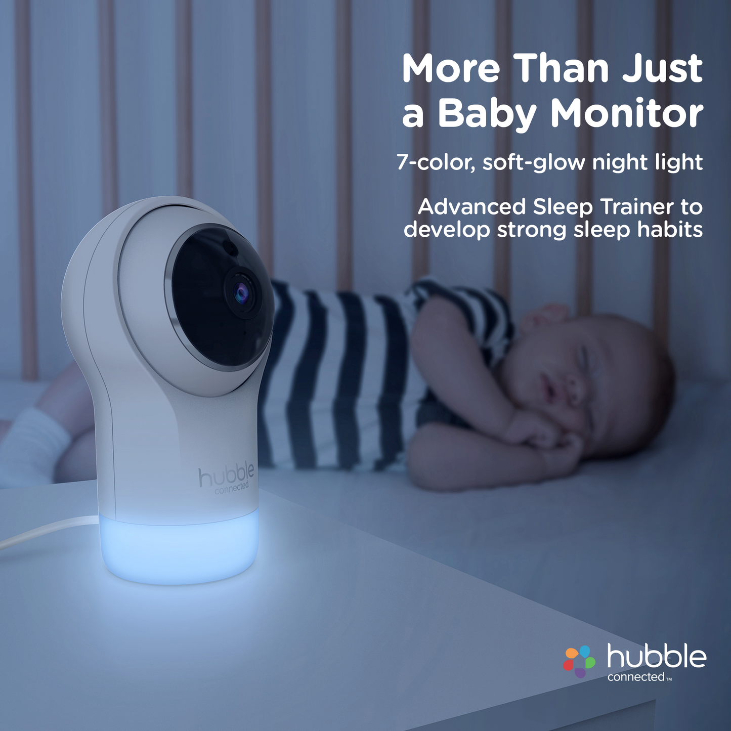 Hubble-Connected Nursery Pal Glow Video Monitor-White