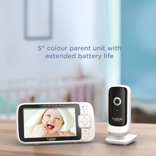 Hubble-Connected Nursery View Twin Cameras Video Baby Monitor-White