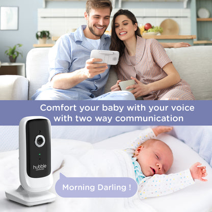 Hubble-Connected Nursery View Twin Cameras Video Baby Monitor-White