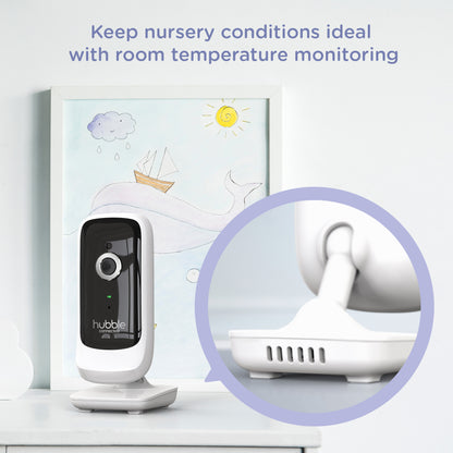 Hubble-Connected Nursery View Twin Cameras Video Baby Monitor-White