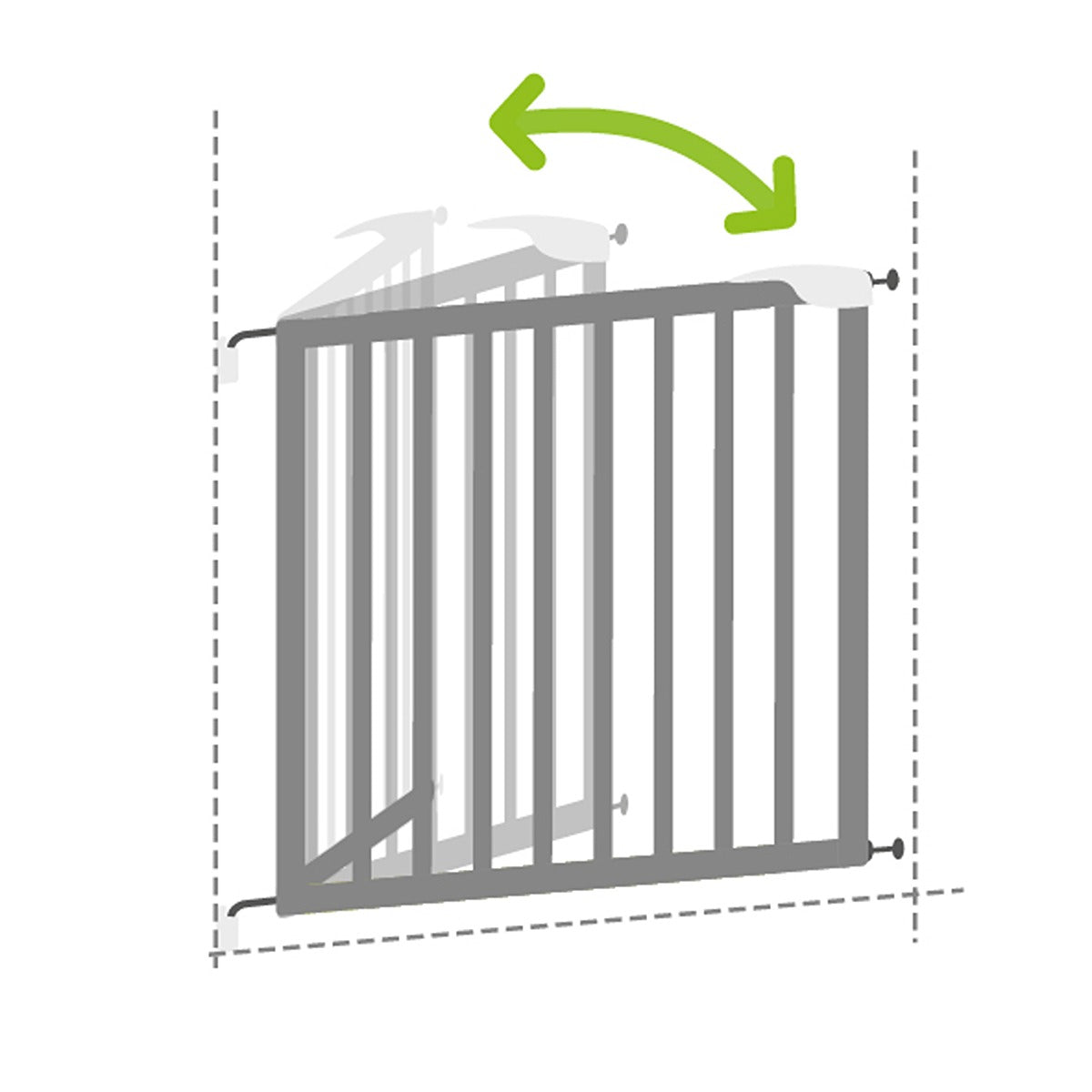 Badabulle - Deco Pop Wooden Extending Safety Gate | 63 To 106Cm Wide | Pressure Fit Or Screw Mounted, Black