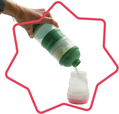 Babymoov - Babydose Formula Dispenser | Milk Powder Scoop, 4 Compartments | Green