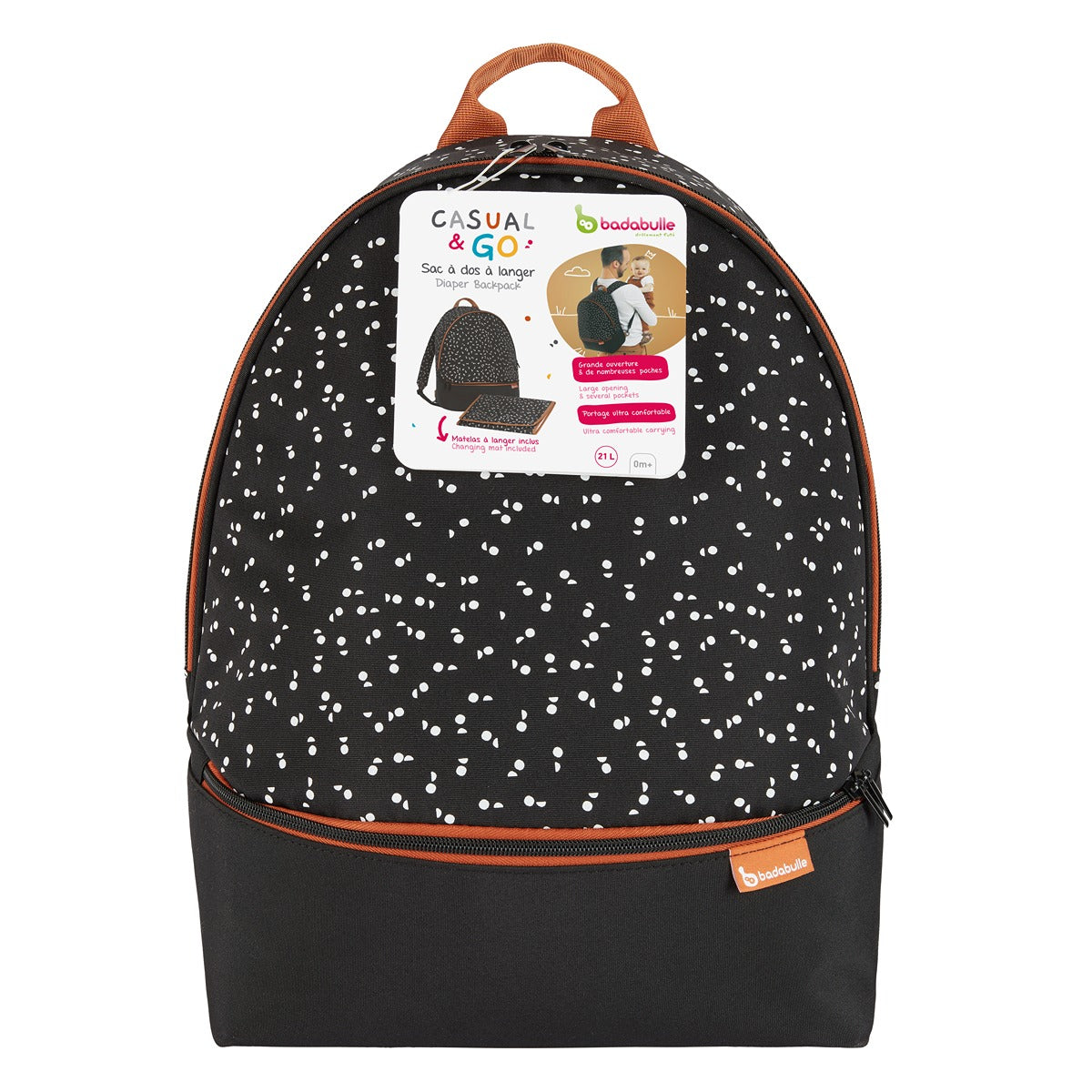 Badabulle Baby Changing Bag Backpack, Black - 31 X 41 X 18 Cm