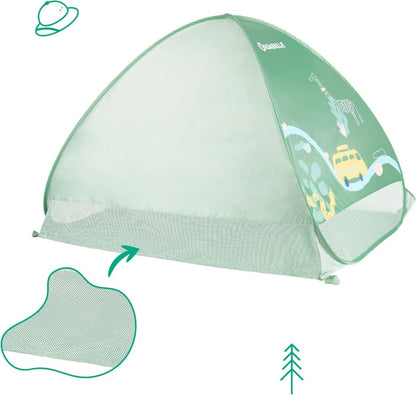 Badabulle - Anti-Uv Baby Tent | Large Beach Tent, High Sun Protection Spf 50+ For Toddlers | Pop-Up System - Green