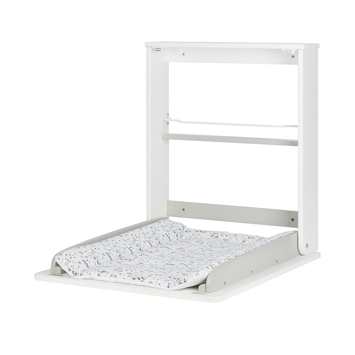 Badabulle – Plouf Wall Mounted Changing Table & Changing Mat | Ultra-Compact & Lightweight, Inbuilt Storage Shelf, Sturdy And Safe, Wall-Attached | White