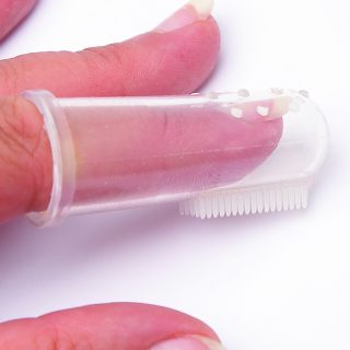 Clippasafe- Finger Tooth Brush With Storage Case- Clear