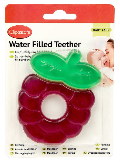 Clippasafe- Soft & Gentle Water Filled Teether For Tender Gums - Berry