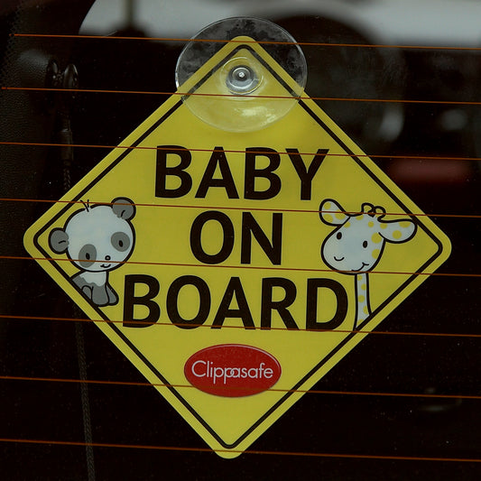 Clippasafe- Baby On Board Sign Double Sided -Multicolored