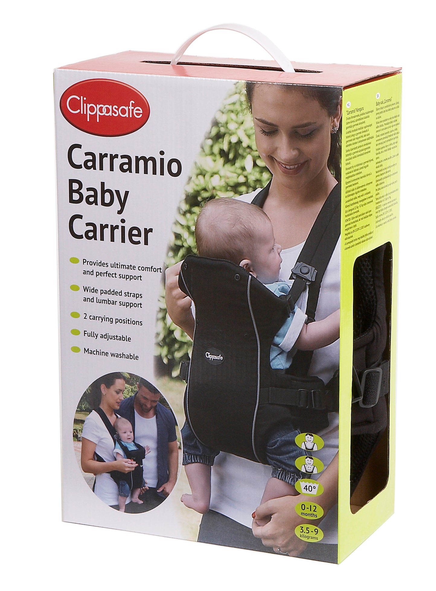 Clippasafe- Carramio Baby Carrier With Supportive Waist Belt- Black