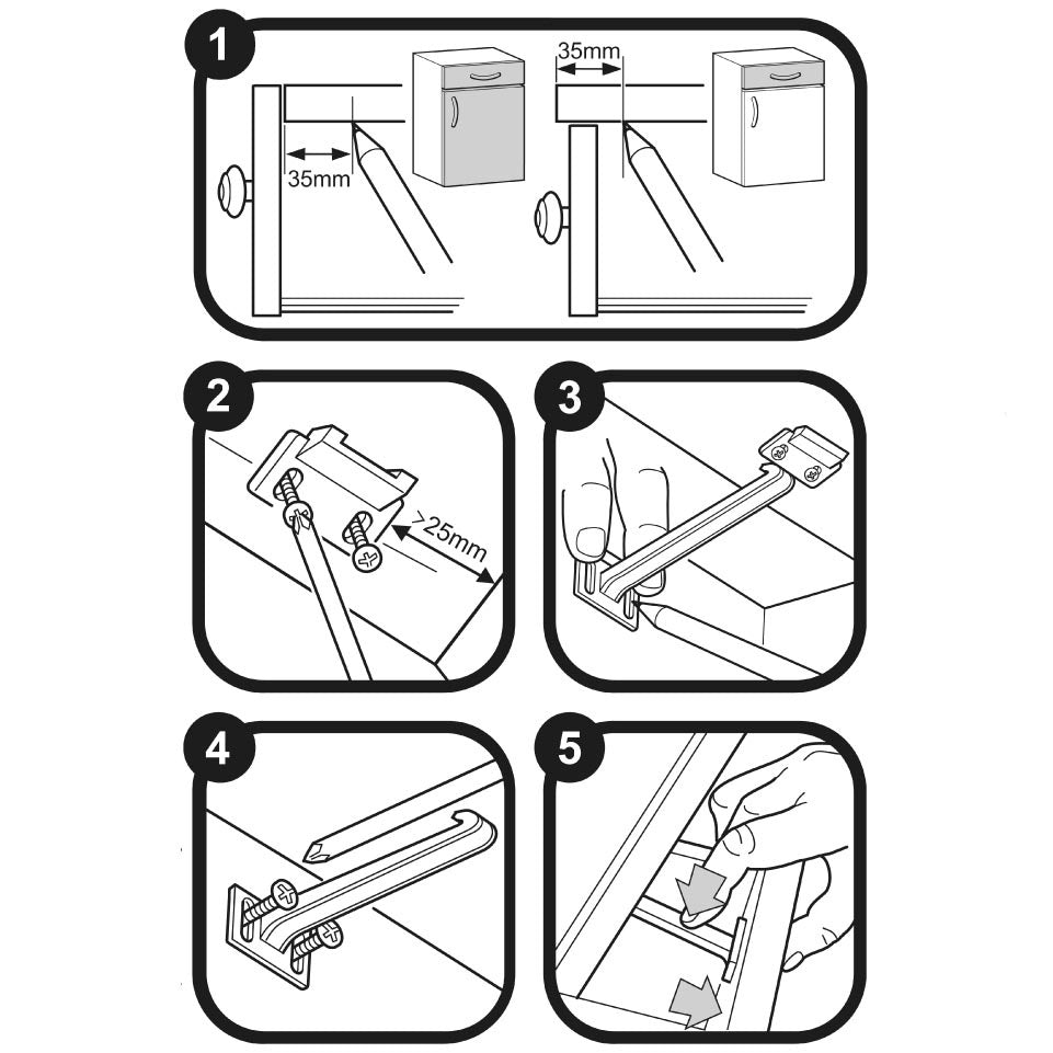 Clippasafe- Cupboard & Drawer Locks - Pack Of 6