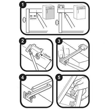 Clippasafe- Cupboard & Drawer Locks - Pack Of 6