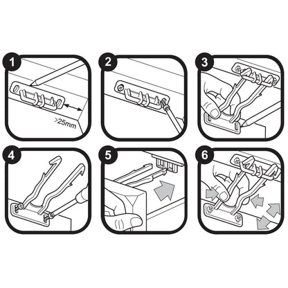 Clippasafe- Drawer Locks Anti Finger Strap Mechanism Easy To Fit Pack Of 3- White