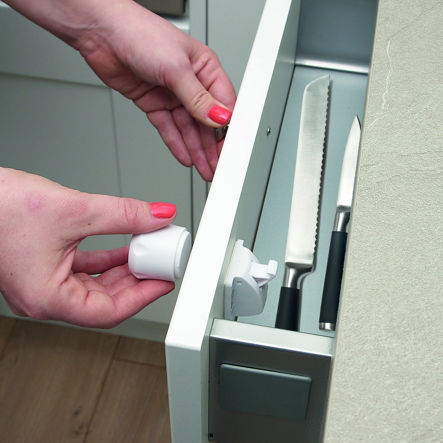 Clippasafe- Magnetic Cupboard & Drawer Lock Finger Safety Invisible Locking Mechanism