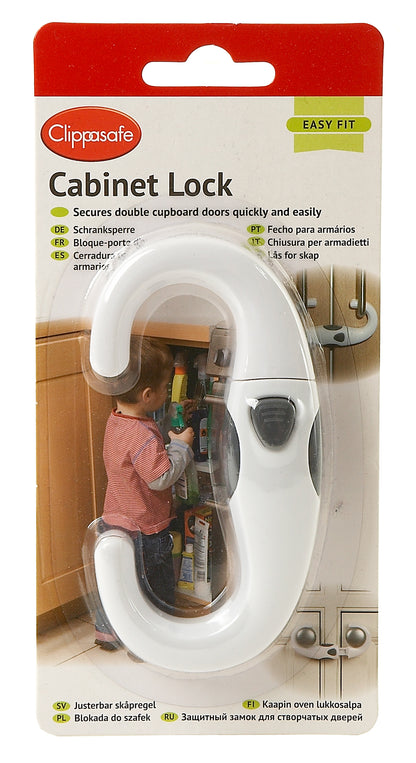 Clippasafe- Self Adhesive Cabinet Lock Easy To Fit -White