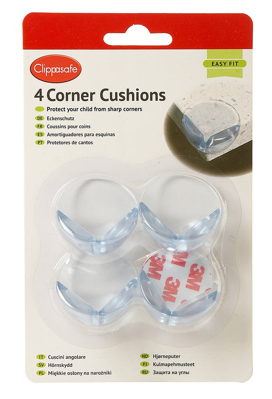 Clippasafe- Corner Cushions Soft Easy To Fit- Pack Of 4- Clear