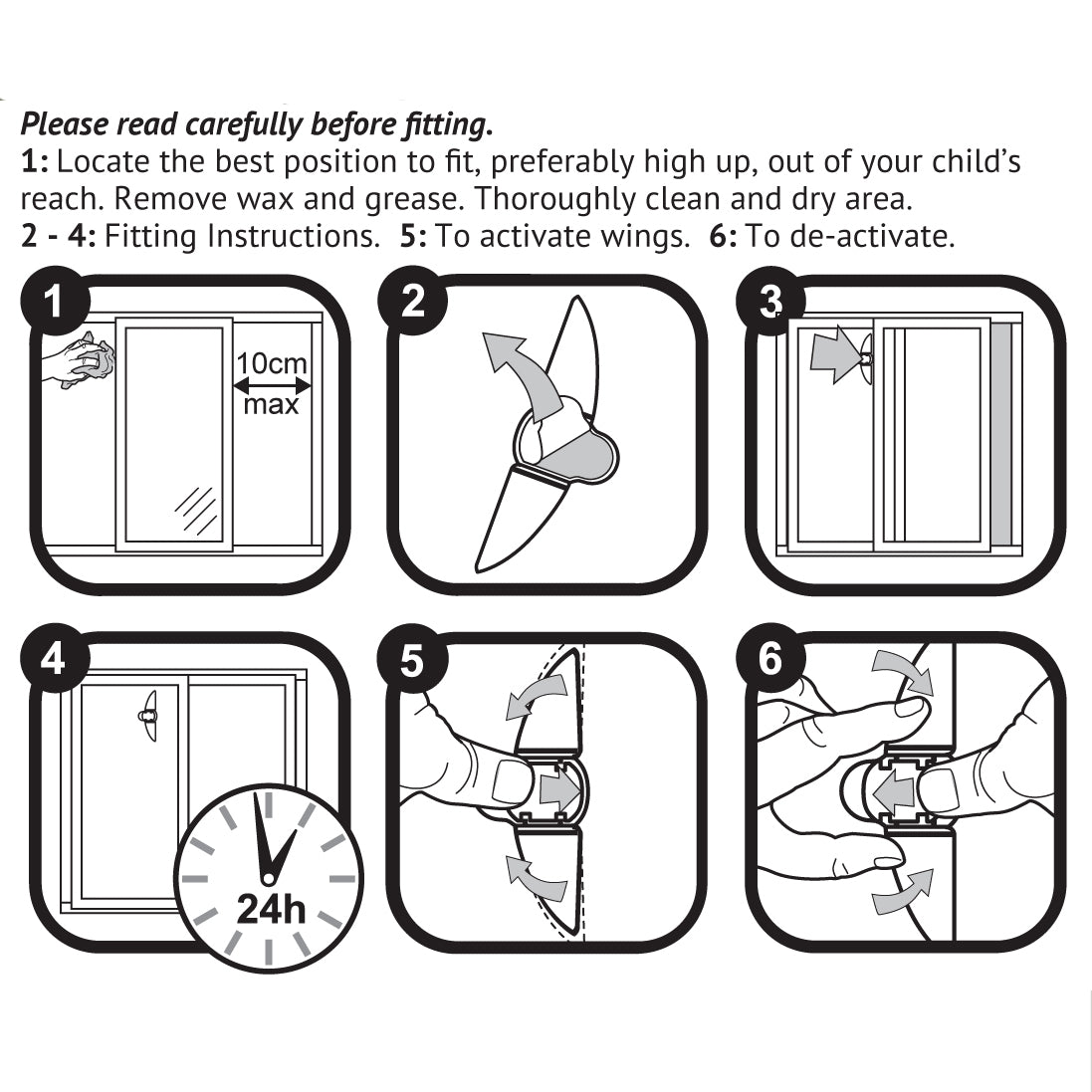 Clippasafe- Sliding Door & Window Limiter Easy To Fit Self-Adhesive