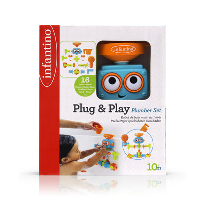 Infantino- Plug N Play Plumber Set-Multicolor