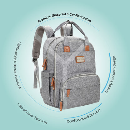 Moon - Karyme -Diaper Back Pack- Grey