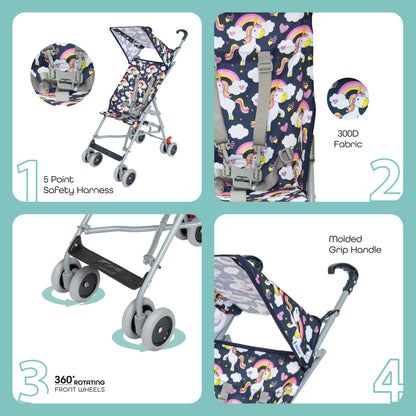 Moon -  Jet Ultra Light Weight Fold Buggy  - Multicolour