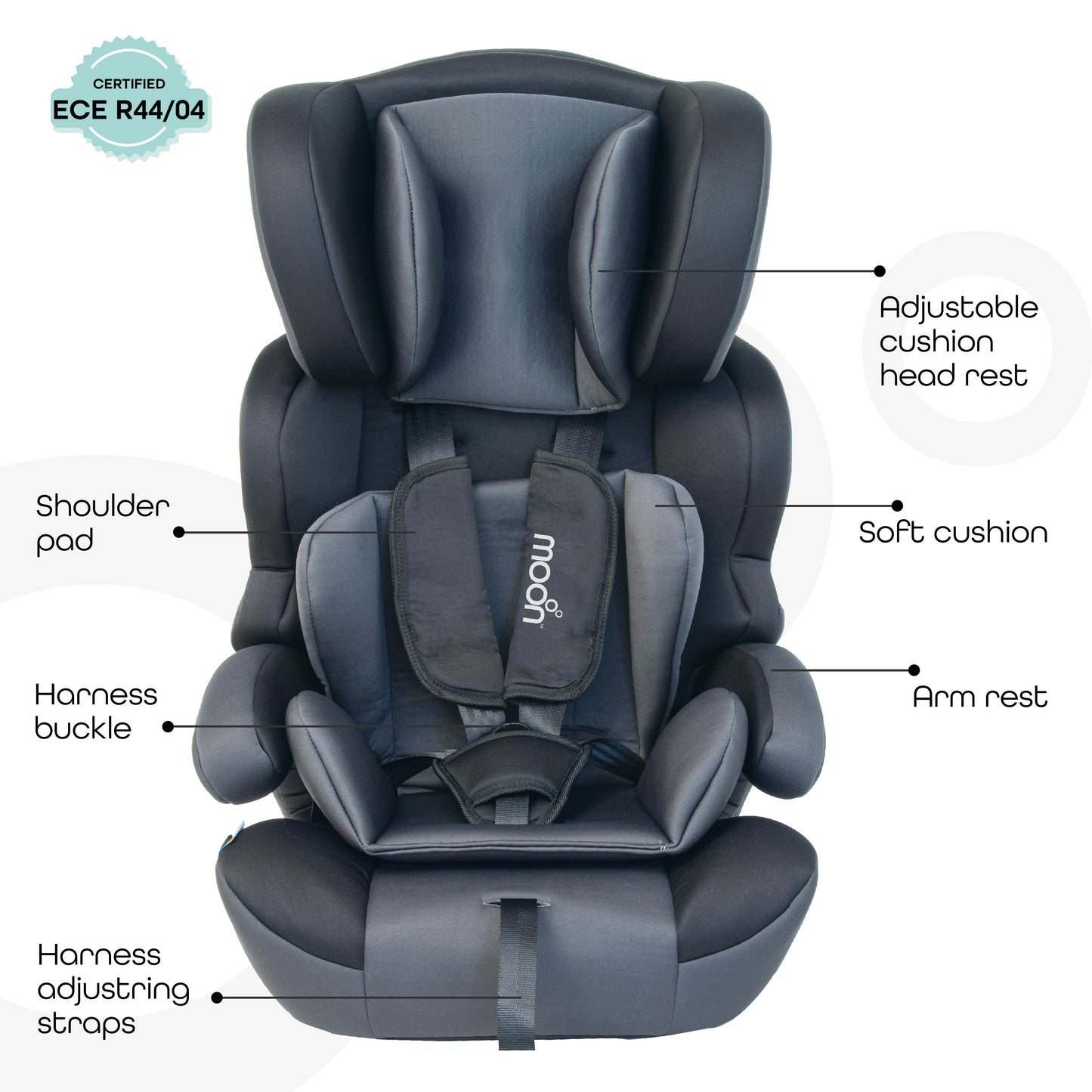 Moon -  Tolo - Car Seat (Group 1,2,3) - Black