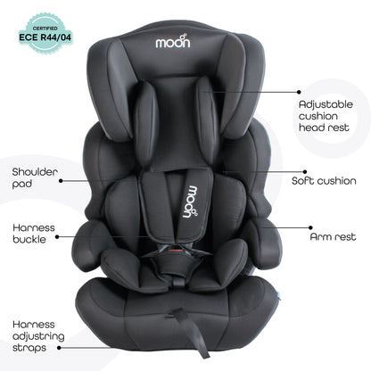 Moon -  Tolo - Baby/Kids Car Seat  (Group-1,2,3) - Grey