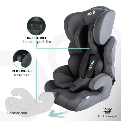 Moon -  Tolo - Baby/Kids Car Seat  (Group-1,2,3) - Grey