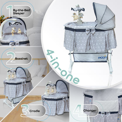 Moon - Soffy - 4 In 1 Convertible Cradle  - Grey