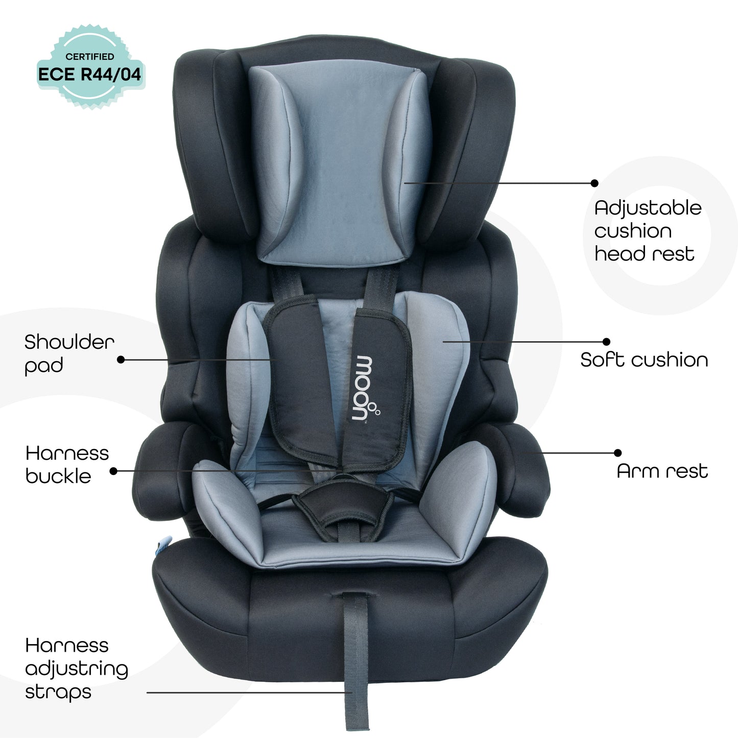 Moon -  Tolo - Car Seat (Group 1,2,3) - Grey