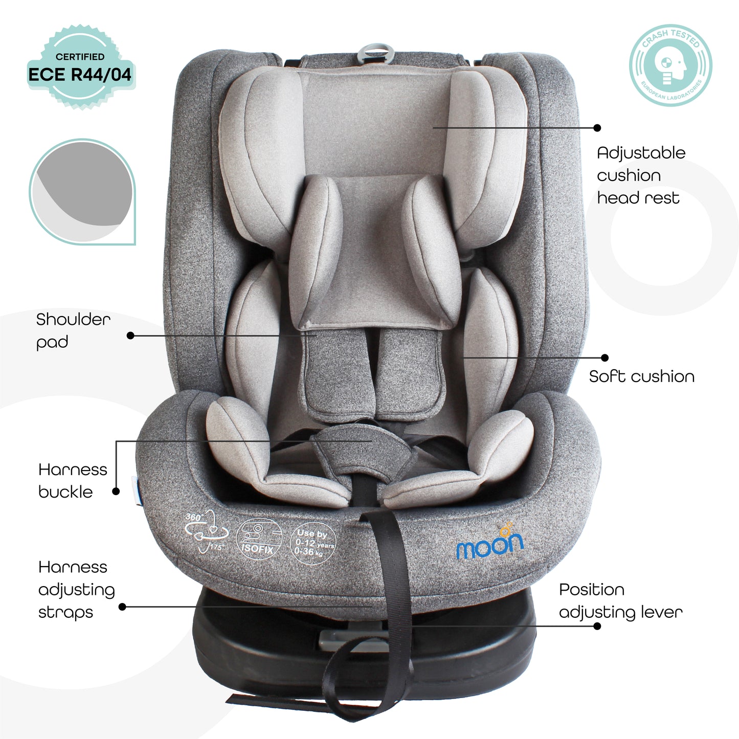 Moon -  Rover -Baby/Infant Car Seat Group:(0+,1,2,3)  - Grey